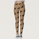 Dachshund Ruw Haar - Silhouet 1 Leggings (Voorkant)