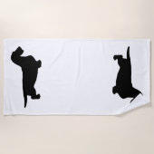 Dachshund Ruw Haar - Silhouet 1 Strandlaken (Voorkant)