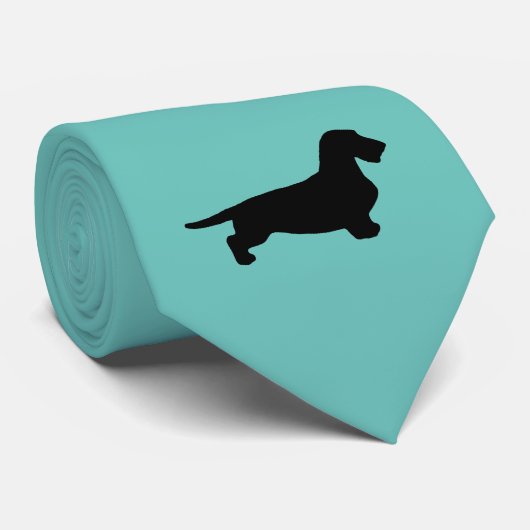 Dachshund Ruw Haar - Silhouet 1 Stropdas (Opgerold)