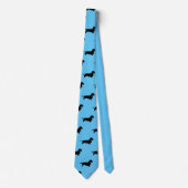 Dachshund Ruw Haar - Silhouet 1 Stropdas (Voorkant)