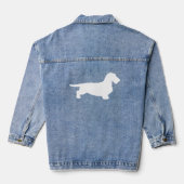 Dachshund Ruw Haar - Silhouet 2 Denim Jacket (Achterkant)