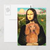 Dachshund (sable) - Mona Lisa Briefkaart (Voorkant / Achterkant)