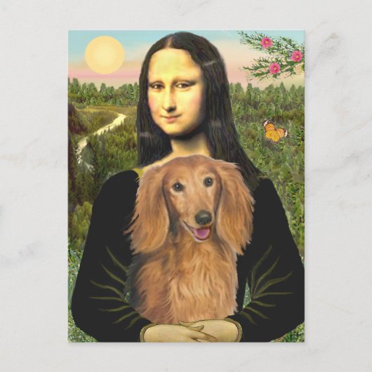 Dachshund (sable) - Mona Lisa Briefkaart (Voorkant)