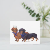 Dachshund Sailors Briefkaart (Staand voorkant)