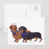 Dachshund Sailors Briefkaart (Voorkant / Achterkant)