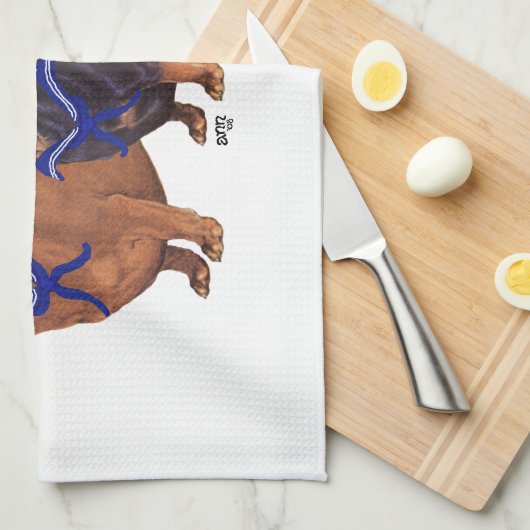 Dachshund Sailors Theedoek (Quarter Fold)