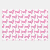 Dachshund, samengesteld uit roze harten inpakpapier vel (Voorkant)
