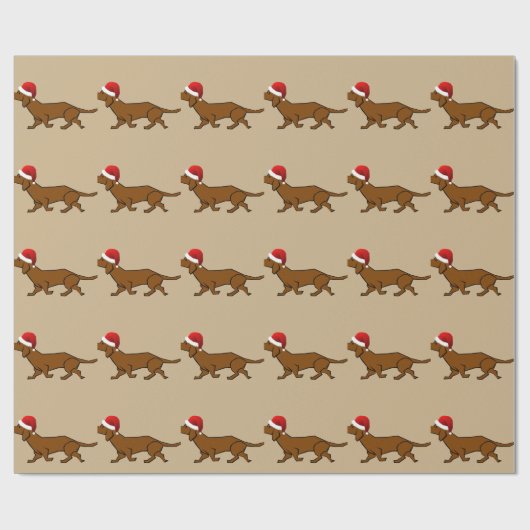 Dachshund Santa Cadeaupapier (Vlak)