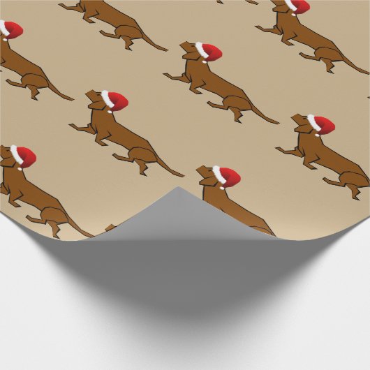 Dachshund Santa Cadeaupapier (Hoek)