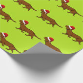 Dachshund Santa Cadeaupapier (Hoek)
