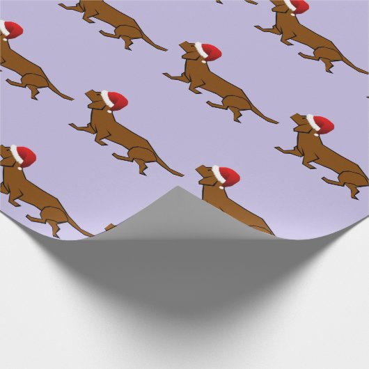 Dachshund Santa Cadeaupapier (Hoek)