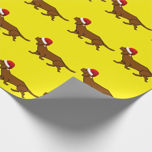 Dachshund Santa Cadeaupapier (Hoek)