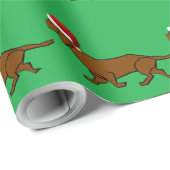 Dachshund Santa Cadeaupapier (Rol Hoek)