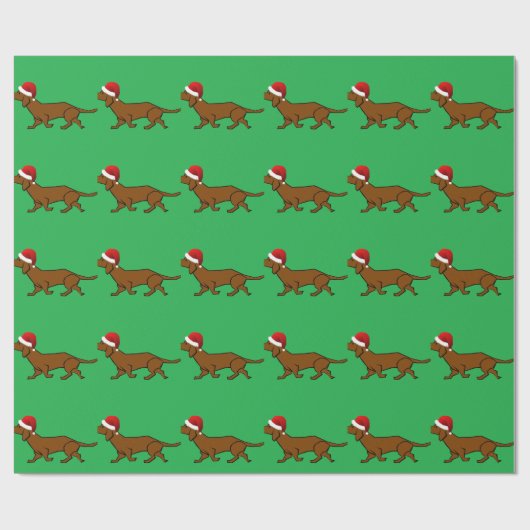 Dachshund Santa Cadeaupapier (Vlak)