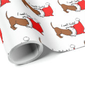 Dachshund Santa Cartoon Kerstmis Cadeaupapier (Rol Hoek)