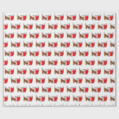 Dachshund Santa Cartoon Kerstmis Cadeaupapier (Vlak)