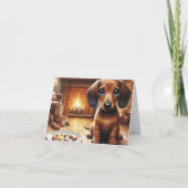 Dachshund Santa Cookies Feestdagen Kaart (Voorkant)