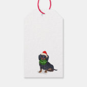 Dachshund Santa Dog Kerstmis Cadeaulabel (Achterkant)