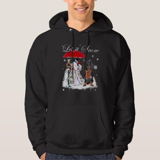 Dachshund Santa Dog Kerstmis Snowman Xmas Pajama Hoodie (Voorkant)