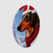 Dachshund, Santa Dog, Persoonlijk, Kerstmis Ornament (voorkant)