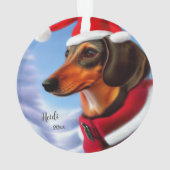 Dachshund, Santa Dog, Persoonlijk, Kerstmis Ornament (achterkant)