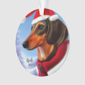 Dachshund, Santa Dog, Persoonlijk, Kerstmis Ornament (voorkant)