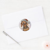 Dachshund, Santa Dog, Persoonlijk, Kerstmis Ronde Sticker (Envelop)