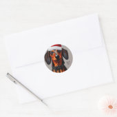 Dachshund, Santa Dog, Persoonlijk, Kerstmis Ronde Sticker (Envelop)