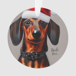 Dachshund, Santa Dog, Persoonlijk, kerstnaam Ornament