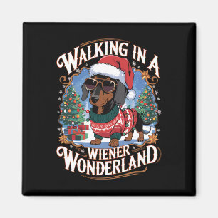 Dachshund Santa Hat Christmas Costume Hondenliefhe Magneet