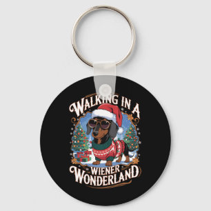 Dachshund Santa Hat Christmas Costume Hondenliefhe Sleutelhanger
