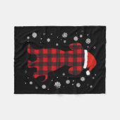 Dachshund Santa Hat Hondenliefhebber Kerst Fleece Deken (Voorkant (Horizontaal))