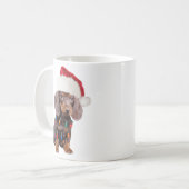 Dachshund Santa Hat met kerstverlichting Hondenlie Koffiemok (Voorkant links)