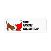 Dachshund Santa Hoed Kerstmis Retouradres Etiket (Voorkant)