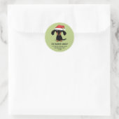 Dachshund Santa Kerstmis vakantie retour adres Ronde Sticker (Tas)