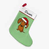 Dachshund Santa Leuke Wiener Hond Kleine Kerstsok (Voorkant (Hangend))