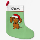 Dachshund Santa Leuke Wiener Hond Kleine Kerstsok (Voorkant)