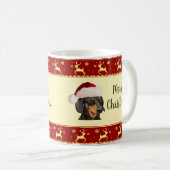Dachshund Santa Merry Kerstmis Koffiemok (Voorkant rechts)