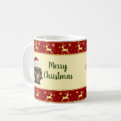Dachshund Santa Merry Kerstmis Koffiemok (Voorkant links)