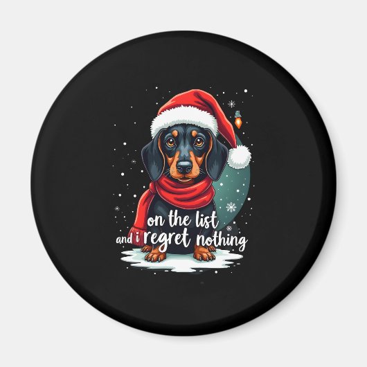 Dachshund Santa On The Naughty List Dachshund Chri Magneet (Voorkant)