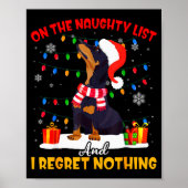 Dachshund Santa On The Naughty List Dachshund Chri Poster (Voorkant)