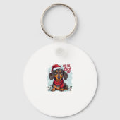 Dachshund Santa On The Naughty List Dachshund Chri Sleutelhanger (Voorkant)