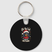 Dachshund Santa On The Naughty List Dachshund Chri Sleutelhanger (Voorkant)
