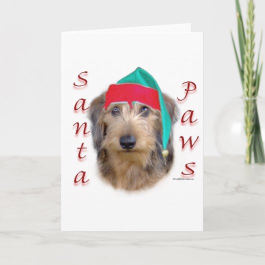 Dachshund Santa Paws Feestdagen Kaart (Voorkant)