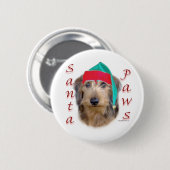 Dachshund Santa Paws Ronde Button 5,7 Cm (Voorkant /achterkant)