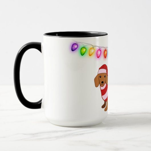 Dachshund Santa Personalized Mug Mok (Links)