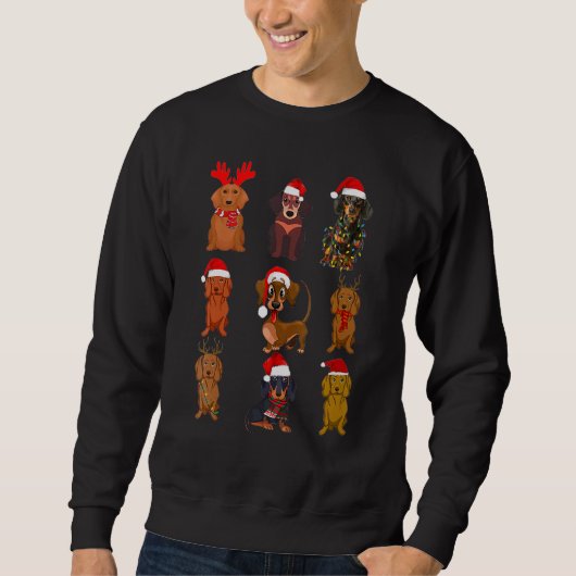 Dachshund Santa Reindeer Dachshund Dog Trui (Voorkant)