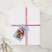 Dachshund Santa Schattige Kerstmis Wiener Hondenva Cadeaulabel (Met Touw)