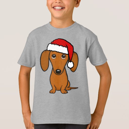 Dachshund Santa Schattige Kerstmis Wiener Hondenva T-shirt (Voorkant)