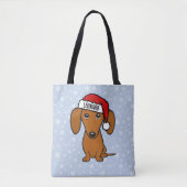 Dachshund Santa Schattige Kerstmis Wiener Hondenva Tote Bag (Voorkant)